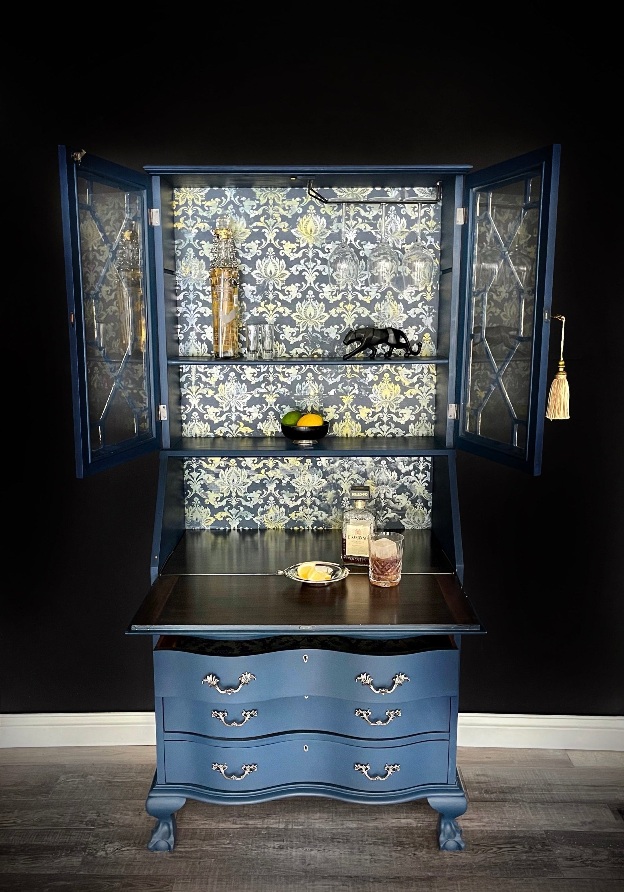Allure Design & Creations Bespoke Furniture Fortuny Inspired Drinks Cabinet