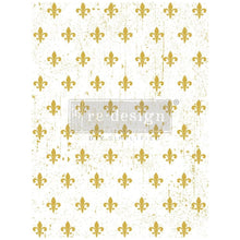 Load image into Gallery viewer, ReDesign with Prima GOLD TRANSFER – FLEUR DE LIS – TOTAL SHEET SIZE 18″X24″, CUT INTO 2 SHEETS
