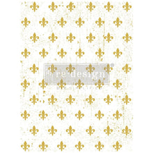 Load image into Gallery viewer, ReDesign with Prima GOLD TRANSFER – FLEUR DE LIS – TOTAL SHEET SIZE 18″X24″, CUT INTO 2 SHEETS