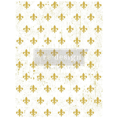 ReDesign with Prima GOLD TRANSFER – FLEUR DE LIS – TOTAL SHEET SIZE 18″X24″, CUT INTO 2 SHEETS