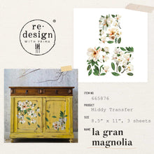 Load image into Gallery viewer, Allure Design & Creations MIDDY TRANSFERS® – LA GRAN MAGNOLIA – 3 SHEETS, 8.5″X11″
