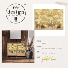 Load image into Gallery viewer, ReDesign with Prima A1 DECOUPAGE FIBER – GILDED LACE – 1 SHEET, A1 SIZE
