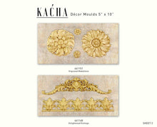Load image into Gallery viewer, ReDesign with Prima Craft Molds DÉCOR MOULD KACHA – ENGRAVED MEDALLIONS – 3 SHEETS, 8.5″X11″