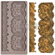 Load image into Gallery viewer, ReDesign with Prima Craft Molds REDESIGN DECOR MOULDS® – CECE BORDER LACE – 1 PC, 5″X10″, 8MM THICKNESS