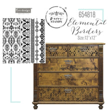 Load image into Gallery viewer, ReDesign with Prima DECOR STAMP – ELEMENTAL BORDERS – 12″X12″ SHEET SIZE, TOTAL 5 PCS