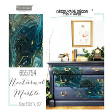 Load image into Gallery viewer, ReDesign with Prima Decor Tissue Paper DECOUPAGE DECOR TISSUE PAPER – NOCTURNAL MARBLE – 1 SHEET, 19″X30″
