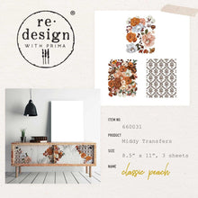 Load image into Gallery viewer, ReDesign with Prima DECOR TRANSFERS® 8.5×11 – CLASSIC PEACH – 3 SHEETS, 8.5″X11″