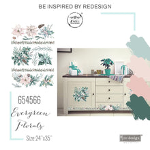 Load image into Gallery viewer, ReDesign with Prima Decor Transfers DECOR TRANSFERS® – EVERGREEN FLORALS – TOTAL SHEET SIZE 24″X35″, CUT INTO 3 SHEETS