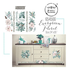 Load image into Gallery viewer, ReDesign with Prima Decor Transfers DECOR TRANSFERS® – EVERGREEN FLORALS – TOTAL SHEET SIZE 24″X35″, CUT INTO 3 SHEETS