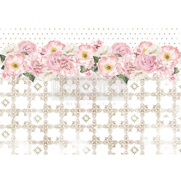 ReDesign with Prima Decoupage Rice Paper REDESIGN DECOR RICE PAPER – TRANQUIL BLOOM – 11.5″ X 16.25″