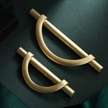 Load image into Gallery viewer, Allure Design & Creations Furniture Brushed Gold Half Moon Shape Cabinet/Drawer Handle