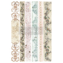 Load image into Gallery viewer, ReDesign with Prima REDESIGN DECOR TRANSFERS® – DISTRESSED BORDERS – TOTAL SHEET SIZE 24″X35″, CUT INTO 2 SHEETS