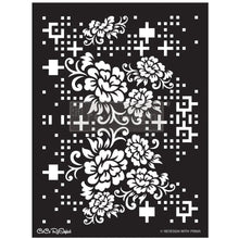 Load image into Gallery viewer, ReDesign with Prima Stencils &amp; Die Cuts REDESIGN STENCIL – CECE FLORAL MATRIX 18×25.5 – SHEET SIZE 18″X25.5″, DESIGN SIZE 15.9″X21.3″
