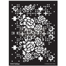 Load image into Gallery viewer, ReDesign with Prima Stencils & Die Cuts REDESIGN STENCIL – CECE FLORAL MATRIX 18×25.5 – SHEET SIZE 18″X25.5″, DESIGN SIZE 15.9″X21.3″