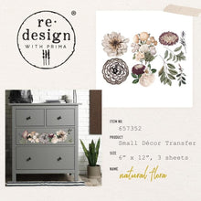 Load image into Gallery viewer, ReDesign with Prima Transfer Paper DECOR TRANSFERS® – NATURAL FLORA – 3 SHEETS, 6″X12″