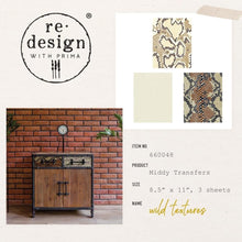 Load image into Gallery viewer, ReDesign with Prima Transfer Paper MIDDY DECOR TRANSFERS® – WILD TEXTURES – 3 SHEETS, 8.5″X11″