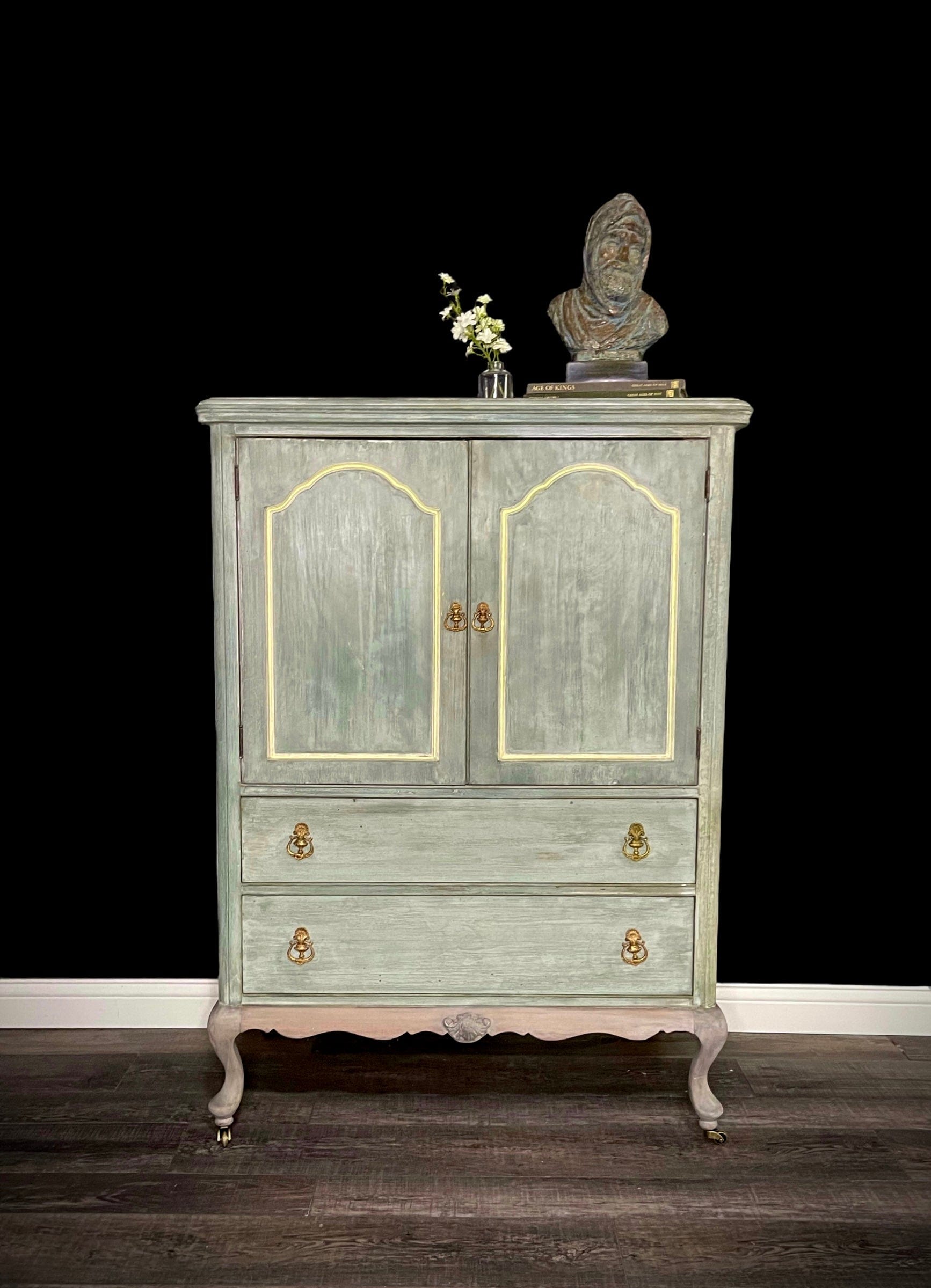 Allure Design & Creations Bespoke Furniture Antique Country French Provincial Painted Cabinet, Wardrobe