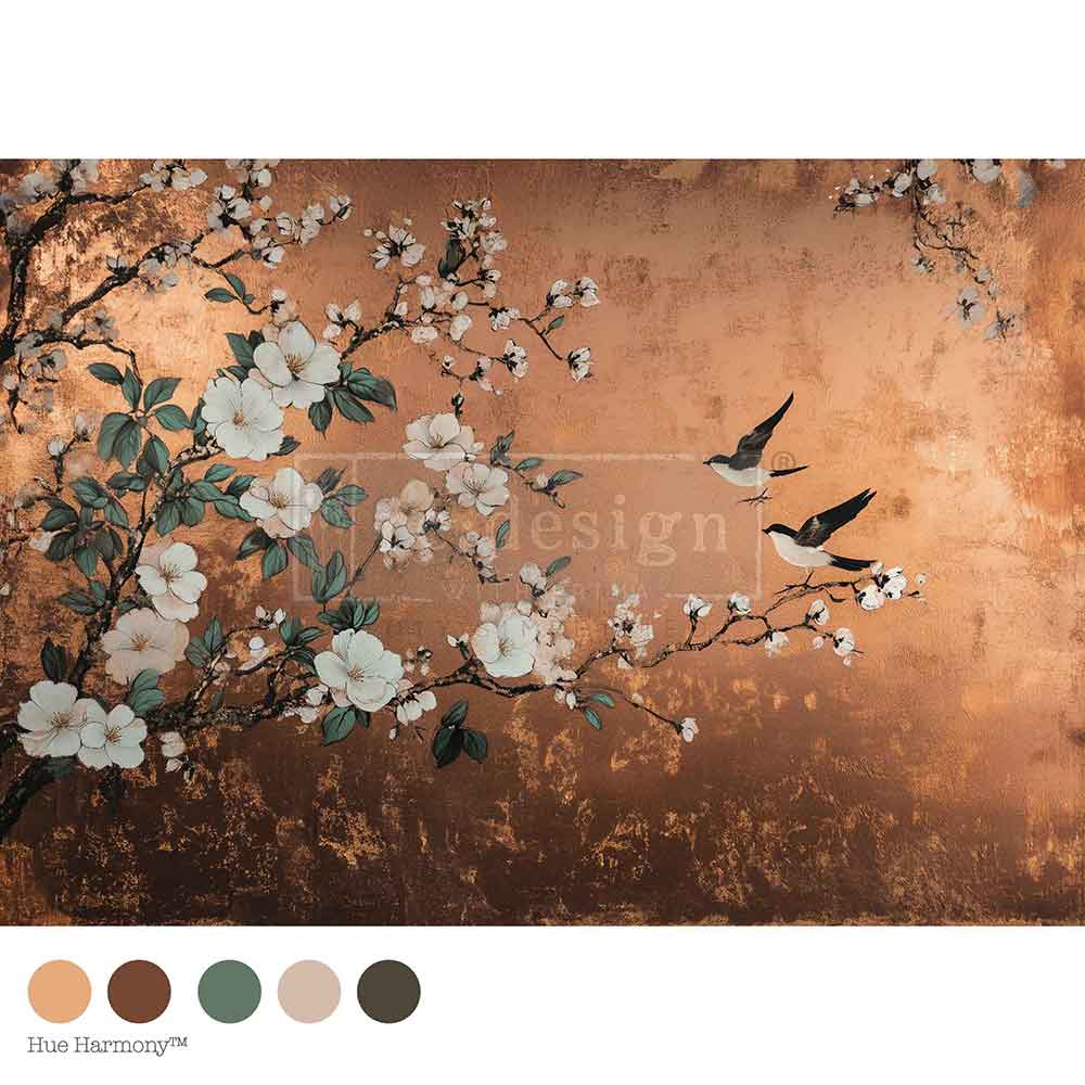ReDesign with Prima Decor Fiber Paper A1 Decoupage Fiber – Feathers In The Glow – 1 sheet, 23.4″x33.1″