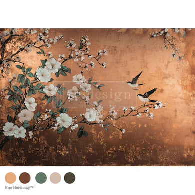 ReDesign with Prima Decor Fiber Paper A1 Decoupage Fiber – Feathers In The Glow – 1 sheet, 23.4″x33.1″
