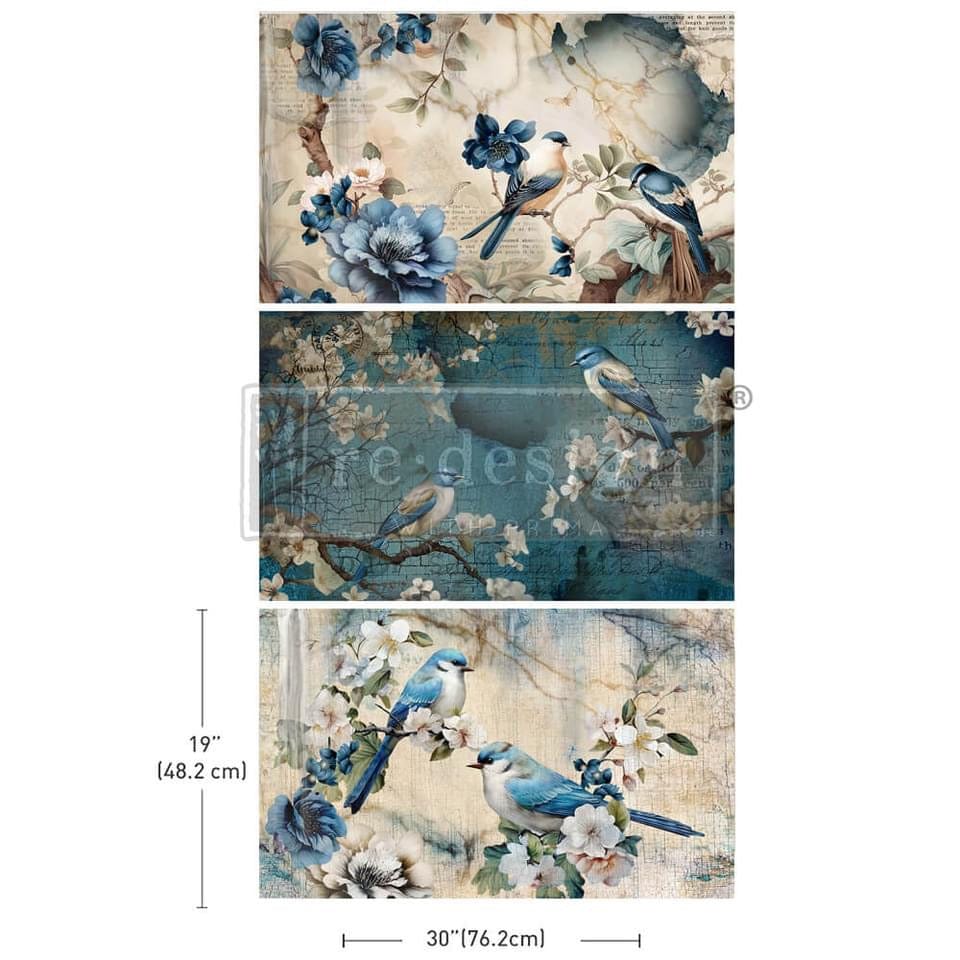 Allure Design & Creations Decor Tissue Paper DECOUPAGE DECOR TISSUE PAPER PACK – SAPPHIRE WINGS – 3 SHEETS, 19.5″X30″