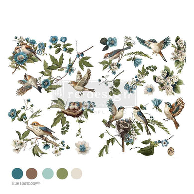 ReDesign with Prima Decor Transfers Decor Transfers® – Aviary Elegance – total sheet size 24″x35″, cut into 4 sheets