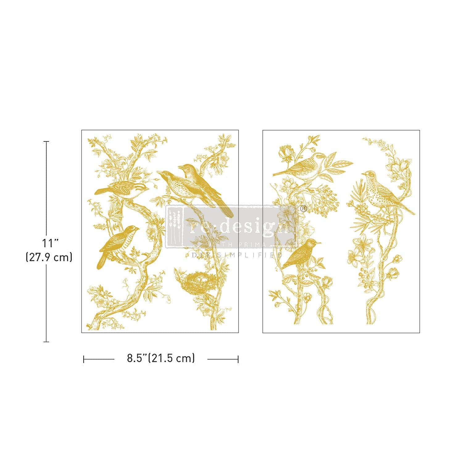 ReDesign with Prima Decor Transfers Middy Foil Transfers® Kacha – Golden Serenade – 2 sheets, 8.5″x11″