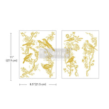 Load image into Gallery viewer, ReDesign with Prima Decor Transfers Middy Foil Transfers® Kacha – Golden Serenade – 2 sheets, 8.5″x11″
