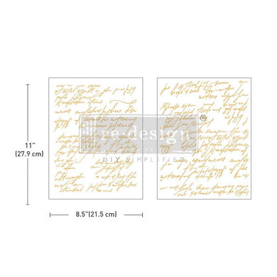 ReDesign with Prima Decor Transfers Middy Foil Transfers® Kacha – Shimmering Script – 2 sheets, 8.5″x11″
