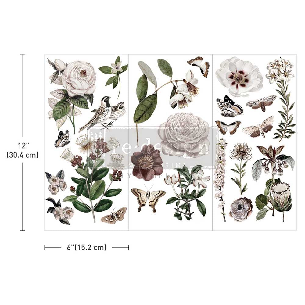 ReDesign with Prima Decor Transfers Small Transfers – Secret Garden – 3 sheets, 6″x12″