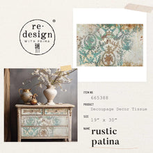 Load image into Gallery viewer, ReDesign with Prima DECOUPAGE DECOR TISSUE PAPER – RUSTIC PATINA – 1 SHEET, 19.5″X30″

