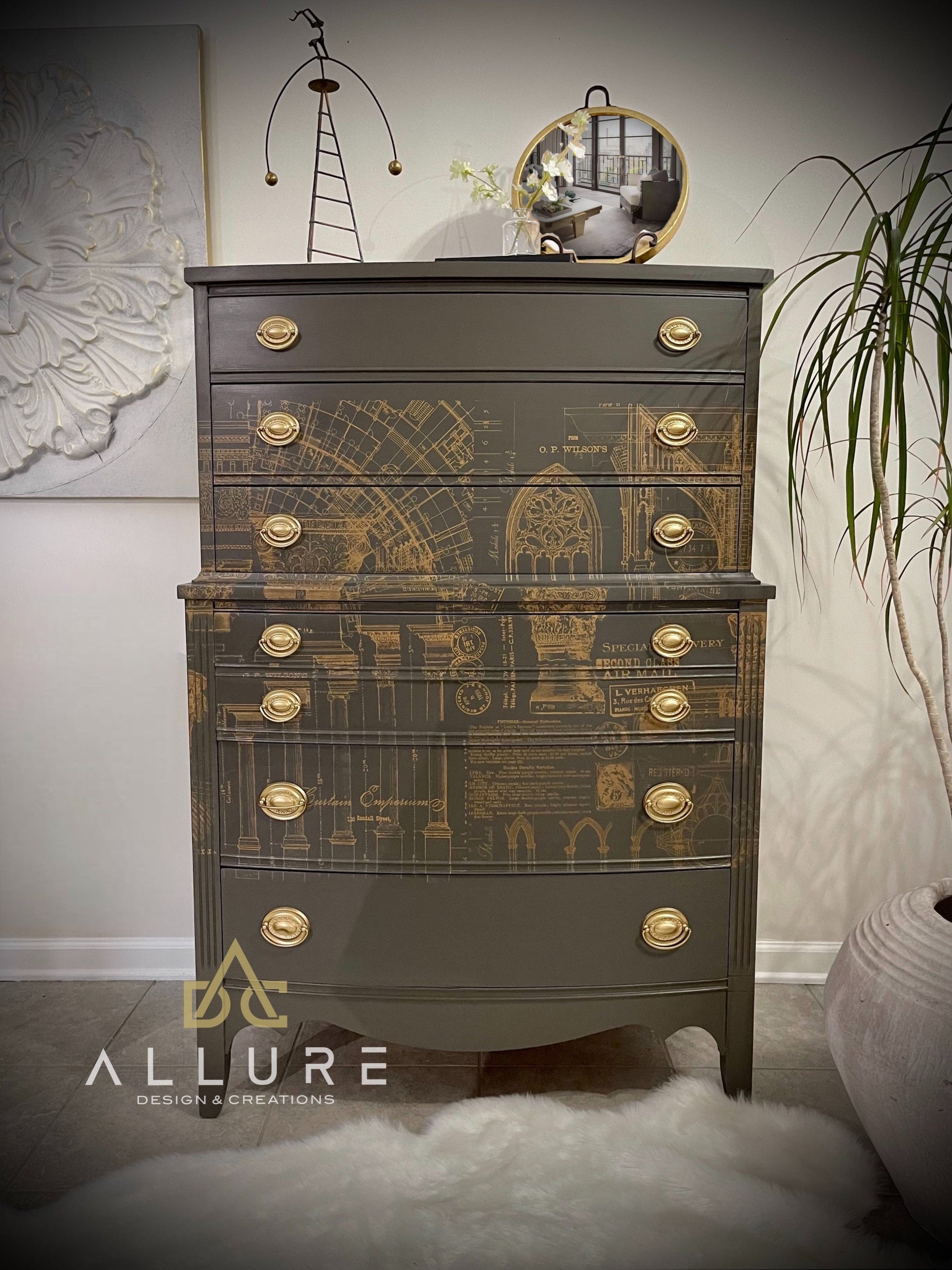 Dixie Brand Tall Boy 5 Drawer Dresser ***SOLD*** – ALLURE Design & Creations