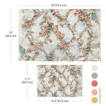 Load image into Gallery viewer, ReDesign with Prima Double Delight Decoupage Fiber Paper Set – Jardin Fleuri – Total 2 sheets – 1 sheet, 19.5″x30″ + 1 sheet, 11.7″x16.5″
