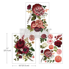 Load image into Gallery viewer, ReDesign with Prima MIDDY TRANSFERS® – BURGUNDY LOVE – 3 SHEETS, 8.5″X11
