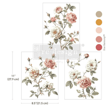 Load image into Gallery viewer, ReDesign with Prima Middy Transfers® – Creamy Blush Blooms – 3 sheets, 8.5″x11″

