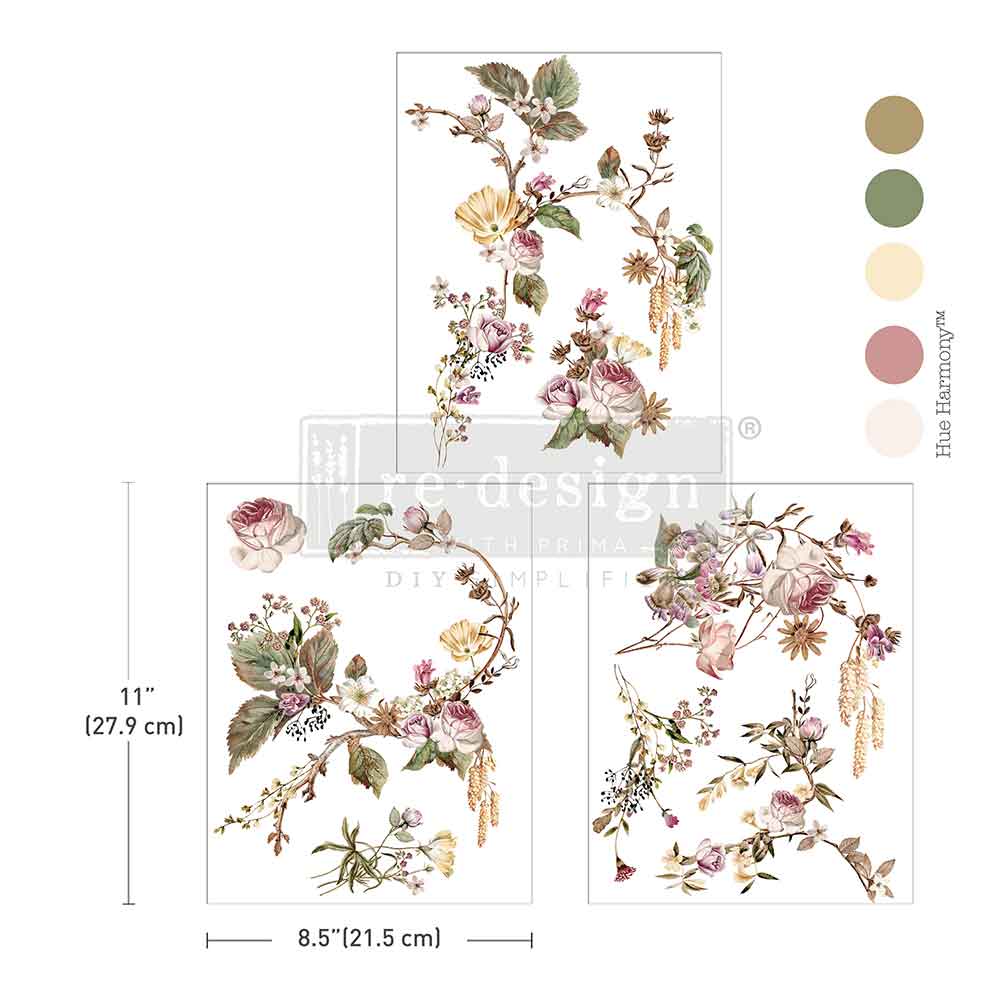 ReDesign with Prima Middy Transfers® – Rosette Royale – 3 sheets, 8.5″x11″