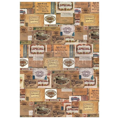 ReDesign with Prima REDESIGN DECOR TRANSFERS® – VINTAGE CIGAR BOX DESIGN SIZE 22″ X 32″