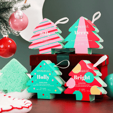 Load image into Gallery viewer, Spongellé | Bestsellers: Fall, Halloween, Christmas 2026 Spongellé  |  Bestsellers: Fall, Halloween, Christmas 2026 - Holiday Tree Buffer Assorted Pack - Christmas Gifts Gift Set
