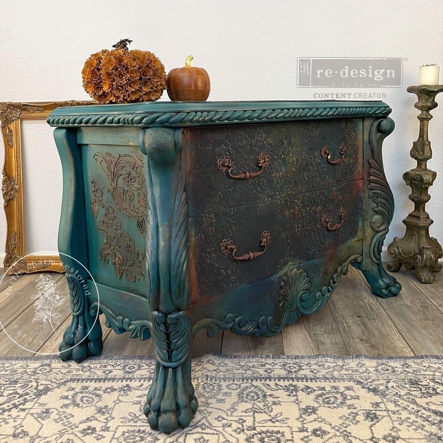 A1 Decoupage Fiber – Patina Metal | Blue & Gold Aged Finish – 1 Sheet ...