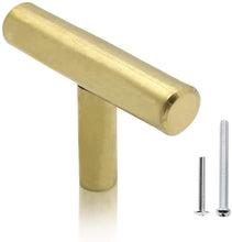 Load image into Gallery viewer, Allure Design &amp; Creations Brushed Brass T-Bar Cabinet/Drawer Knob/Handle
