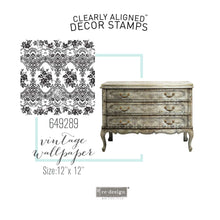 Load image into Gallery viewer, ReDesign with Prima CLEARLY-ALIGNED DÉCOR STAMPS – VINTAGE WALLPAPER – 12×12 CLEAR CLING

