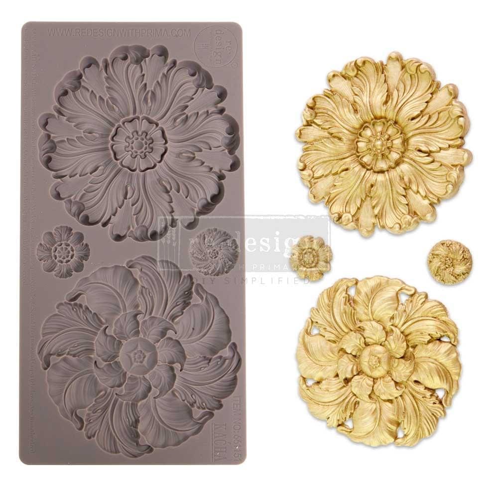 ReDesign with Prima Craft Molds DÉCOR MOULD KACHA – ENGRAVED MEDALLIONS – 3 SHEETS, 8.5″X11″