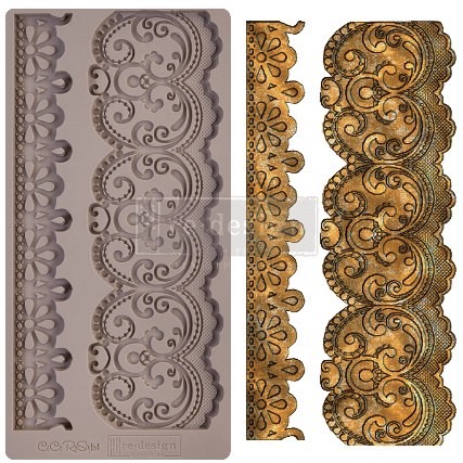ReDesign with Prima Craft Molds REDESIGN DECOR MOULDS® – CECE BORDER LACE – 1 PC, 5″X10″, 8MM THICKNESS