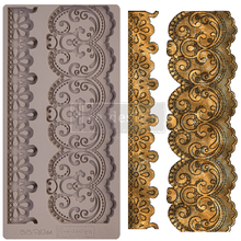 Load image into Gallery viewer, ReDesign with Prima Craft Molds REDESIGN DECOR MOULDS® – CECE BORDER LACE – 1 PC, 5″X10″, 8MM THICKNESS
