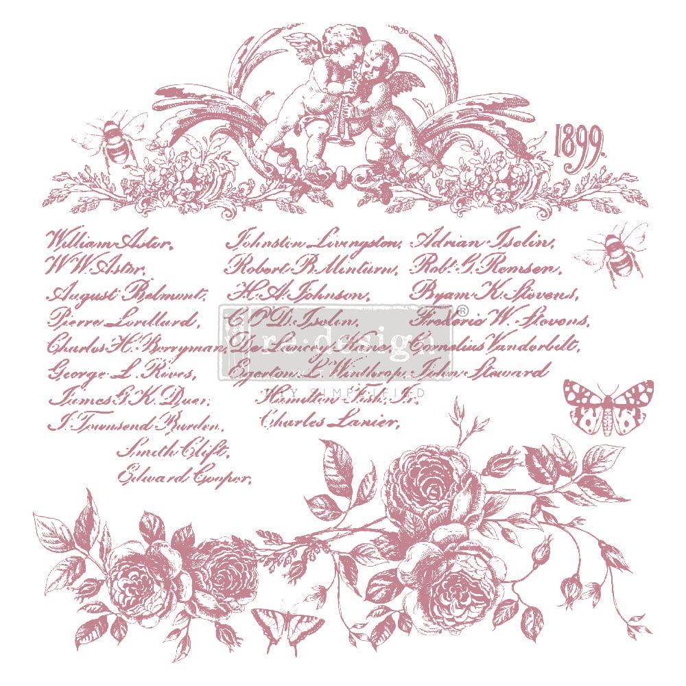 ReDesign with Prima Decor Stamps CLEARLY-ALIGNED DÉCOR STAMPS – FLORAL SCRIPT – 12×12 CLEAR CLING