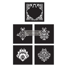 Load image into Gallery viewer, ReDesign with Prima DECOR STENCILS® CECE – MIX &amp; STYLE – DAMASK ELEMENTS – 5 PCS, 12″X12″ SHEET SIZE EACH
