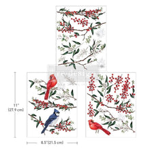 Load image into Gallery viewer, ReDesign with Prima DECOR TRANSFERS® 8.5×11 – WINTERBERRY – 3 SHEETS, 8.5″X11″
