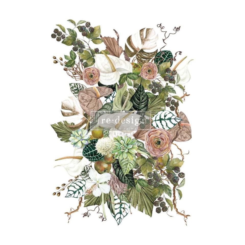 ReDesign with Prima DECOR TRANSFERS® – ANTHURIUM – TOTAL SHEET SIZE 24×35, CUT INTO 3 SHEETS