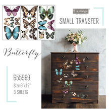 Load image into Gallery viewer, ReDesign with Prima Decor Transfers DECOR TRANSFERS® – BUTTERFLY – 3 SHEETS, 6″X12″
