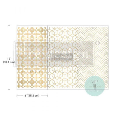 ReDesign with Prima Decor Transfers DECOR TRANSFERS® – MOTIF GÉOMÉTRIQUE – 6 SHEETS, 6″X12″ / RUB-ONS