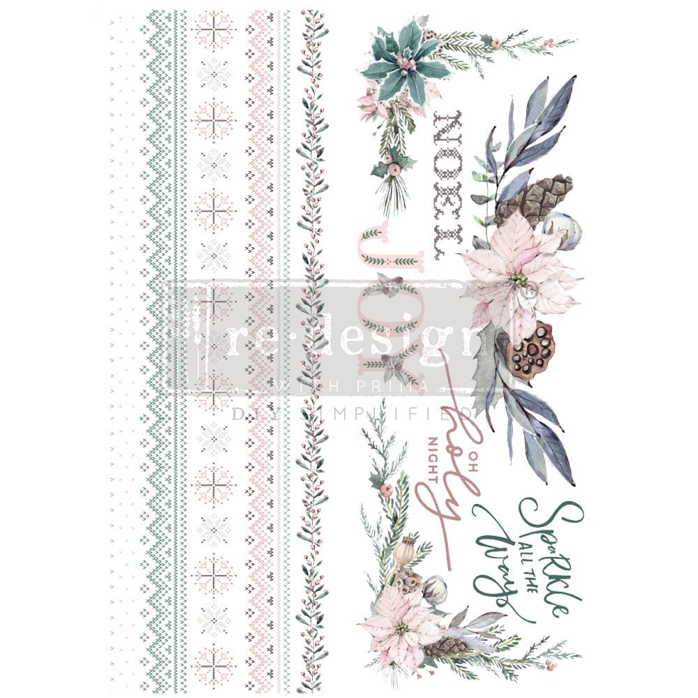 ReDesign with Prima Decor Transfers DECOR TRANSFERS® – SPARKLE & JOY – TOTAL SHEET SIZE 24″X35″, CUT INTO 2 SHEETS